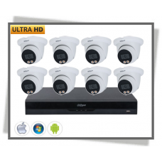 IP Dahua 4mp Ultra Hd Full Color Artificial Intelligence Videoovervågning Eyeball Wizmind Kamera Sæt 8